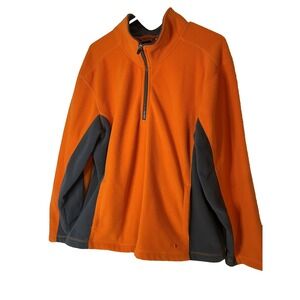 Athletic Works Jacket Sz L Men's (42-44) Orange Fleece & Gray Trim ZIP FRONT